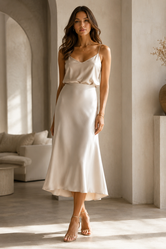 Jupe satinée Alba | ELINA BOUTIQUE
