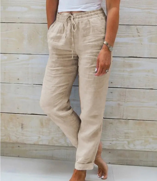 Pantalon – Coton & Lin Taille Haute
