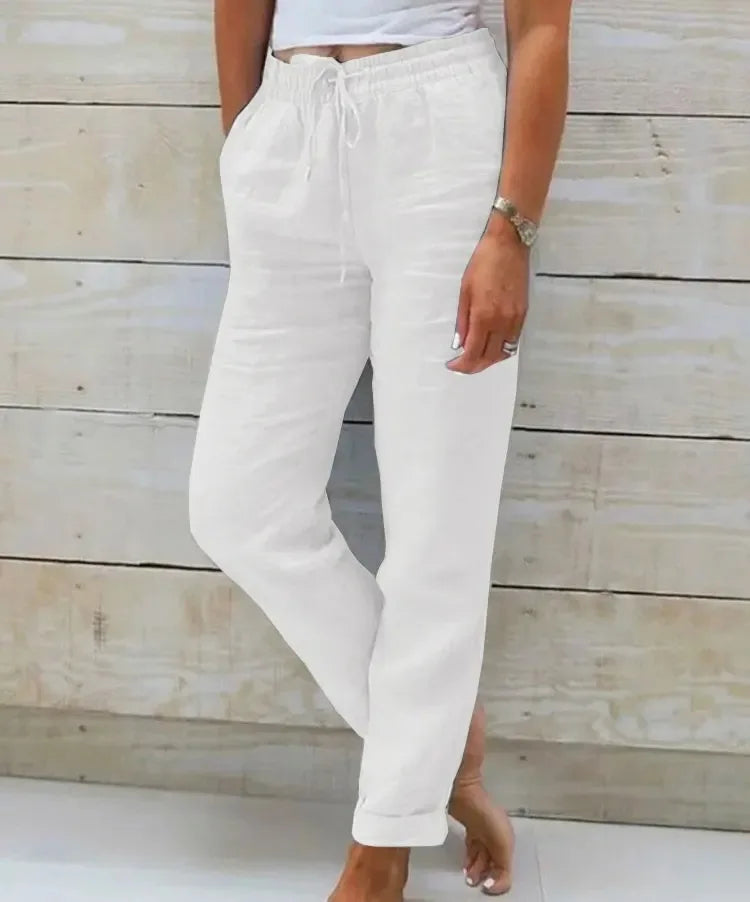 Pantalon – Coton & Lin Taille Haute