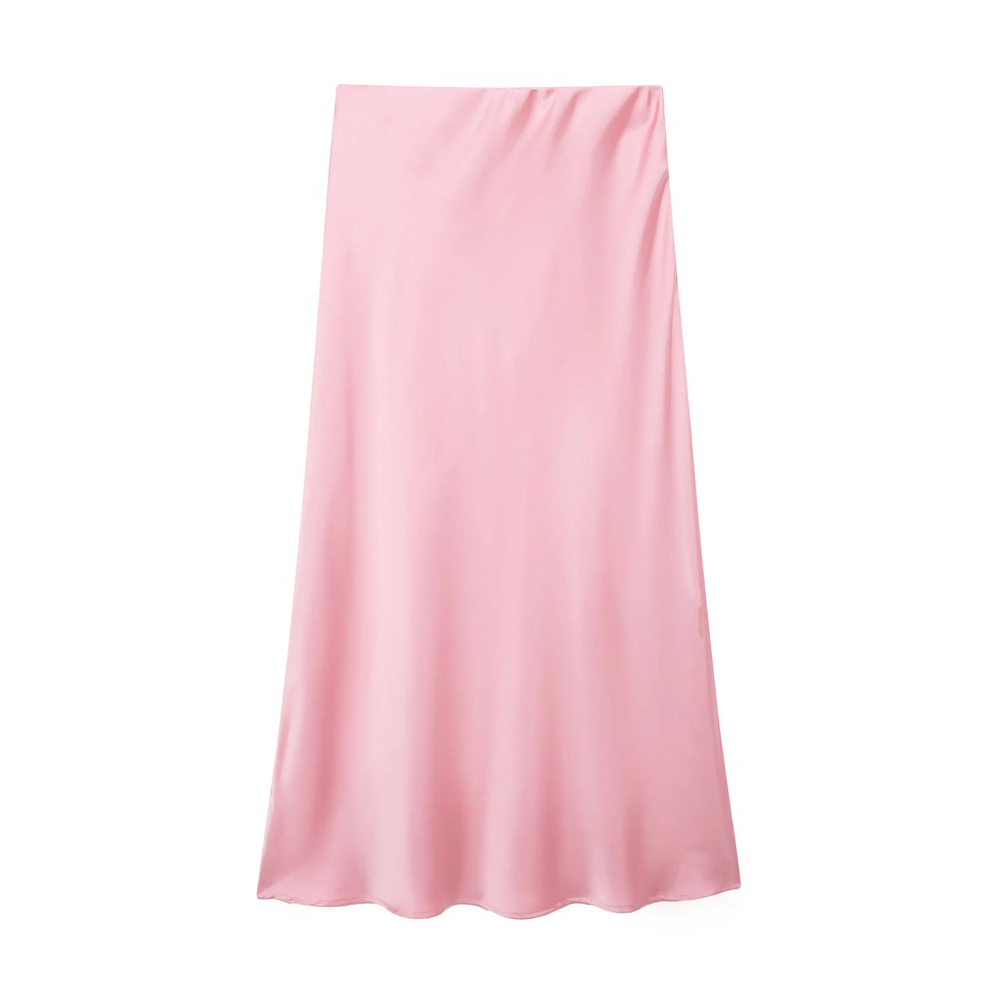 Jupe longue élégante en satin noir Willshela