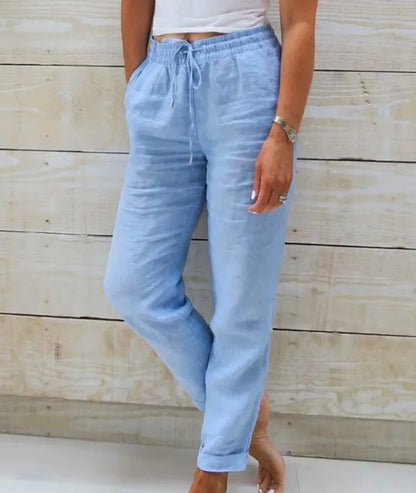 Pantalon – Coton & Lin Taille Haute