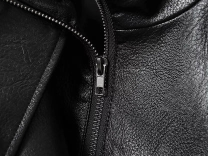 Vestes en similicuir noir MUJER col haut