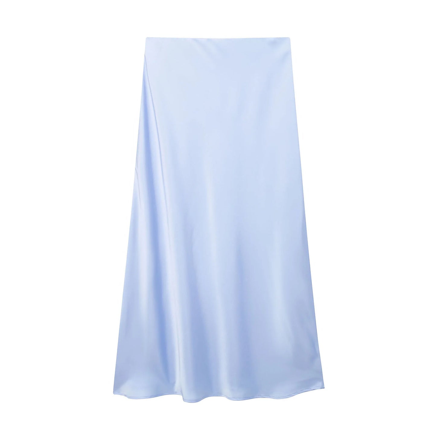 Jupe longue élégante en satin noir Willshela