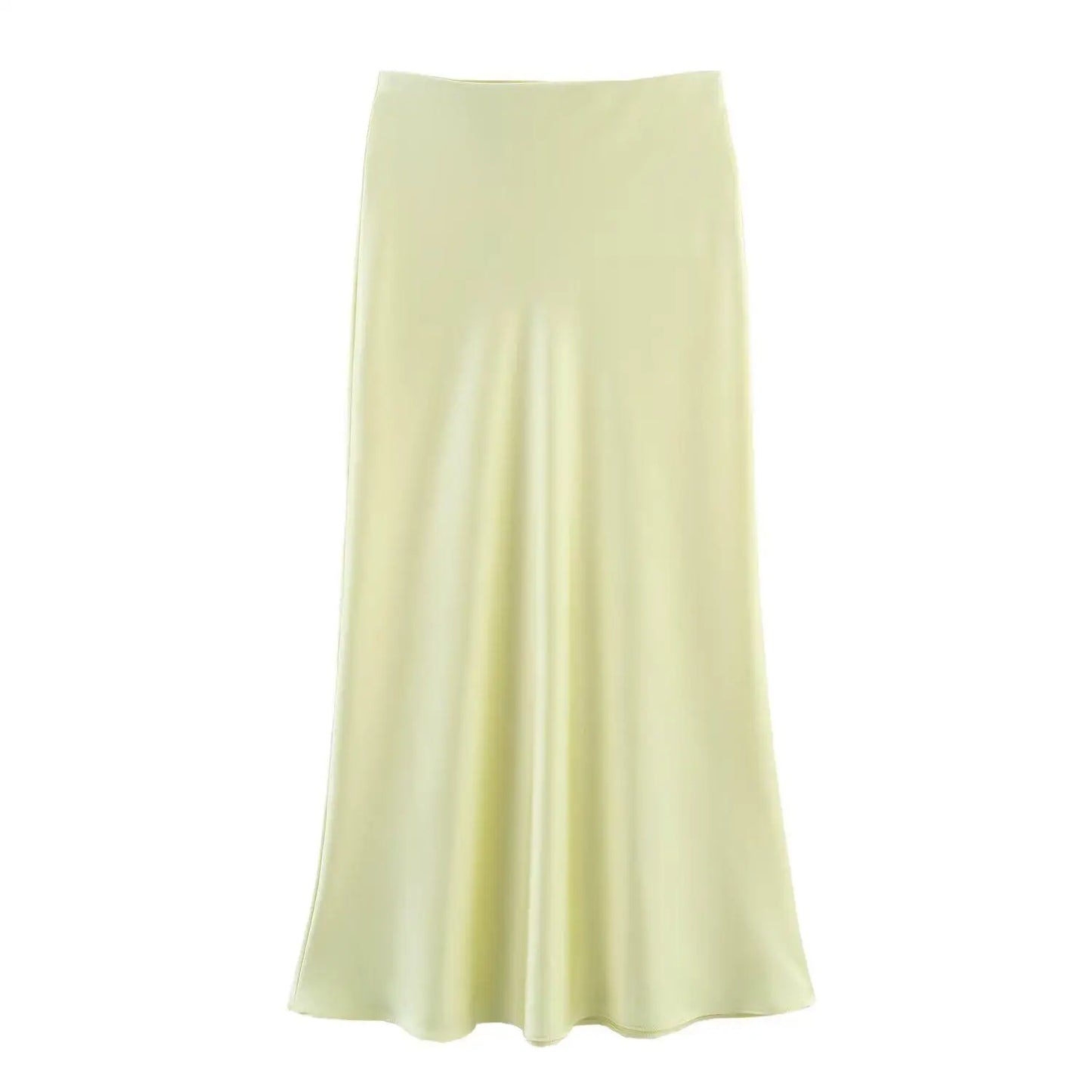 Jupe longue élégante en satin noir Willshela