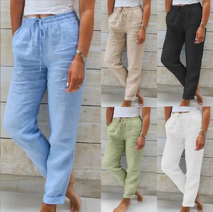 Pantalon – Coton & Lin Taille Haute