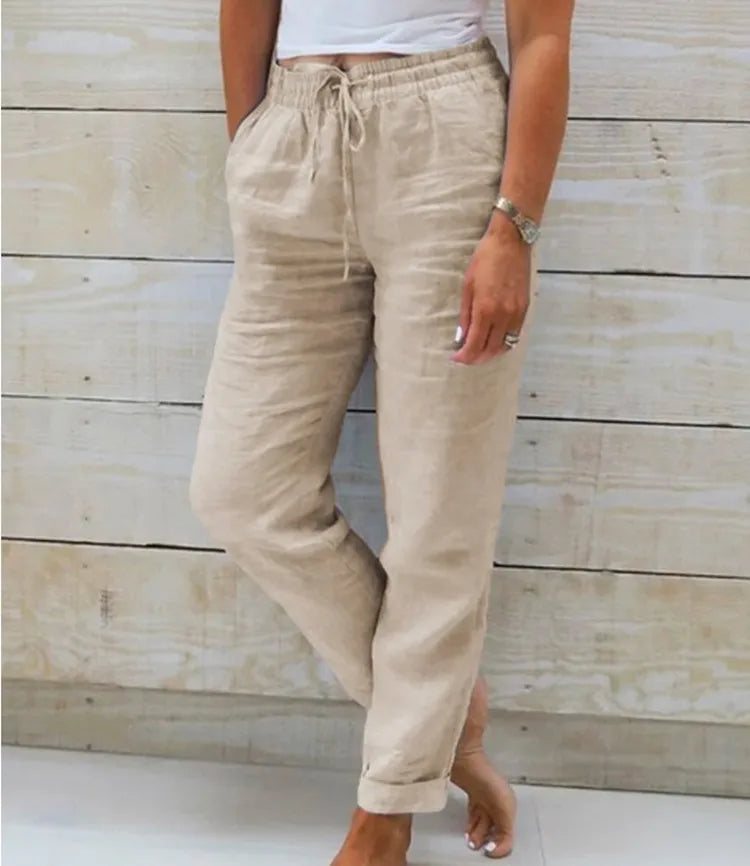 Pantalon – Coton & Lin Taille Haute
