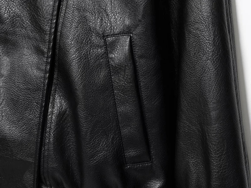 Vestes en similicuir noir MUJER col haut