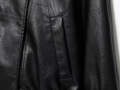 Vestes en similicuir noir MUJER col haut