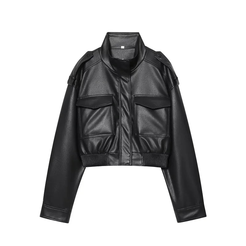 Veste courte en similicuir MUJER