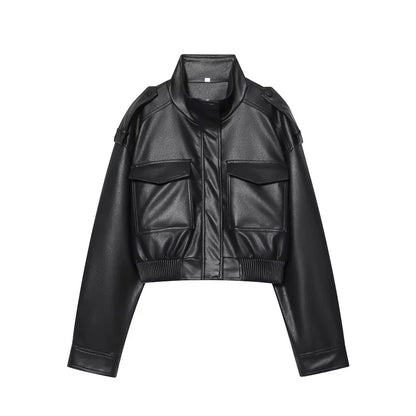Veste courte en similicuir MUJER