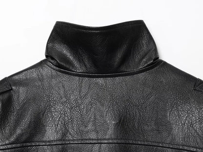 Vestes en similicuir noir MUJER col haut