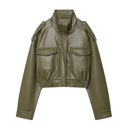 Veste courte en similicuir MUJER