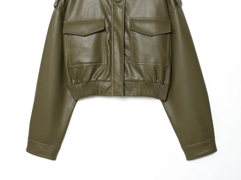 Veste courte en similicuir MUJER