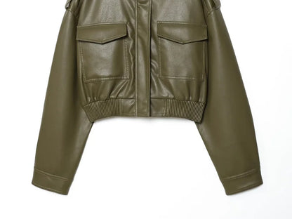 Veste courte en similicuir MUJER