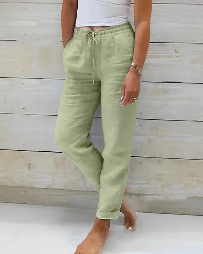 Pantalon – Coton & Lin Taille Haute