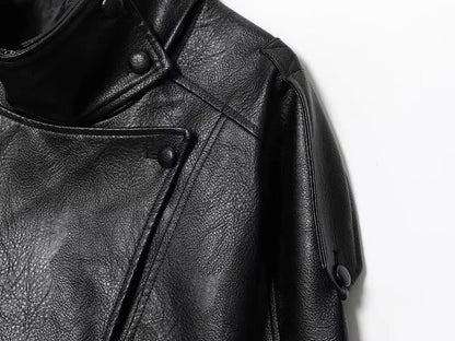 Vestes en similicuir noir MUJER col haut
